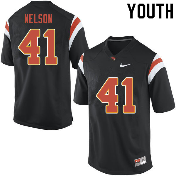 Youth #41 Jeffrey Nelson Oregon State Beavers College Football Jerseys Sale-Black